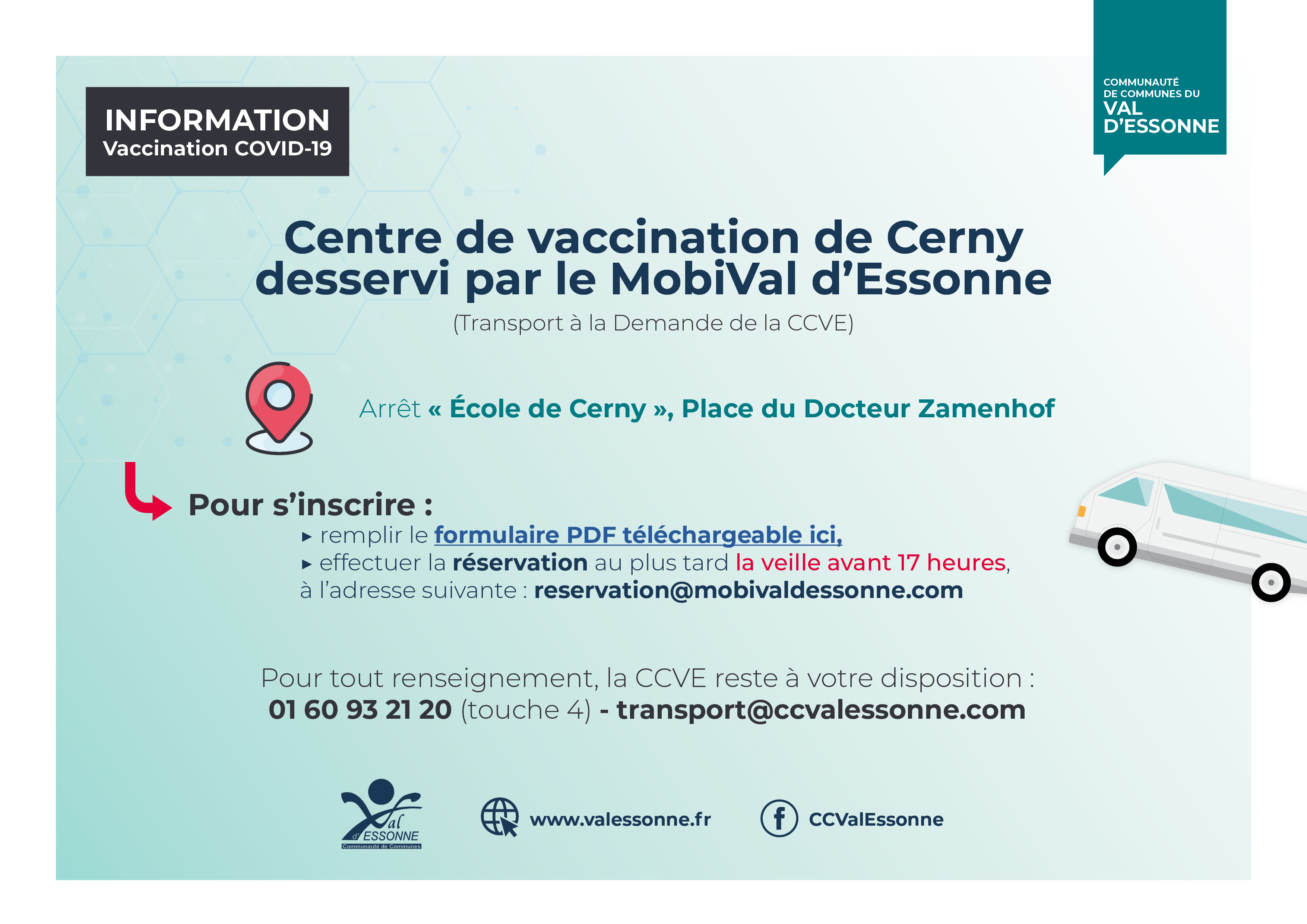 Centre de vaccination de Cerny desservi par le MobiVal d'Essonne - Mobival Covid