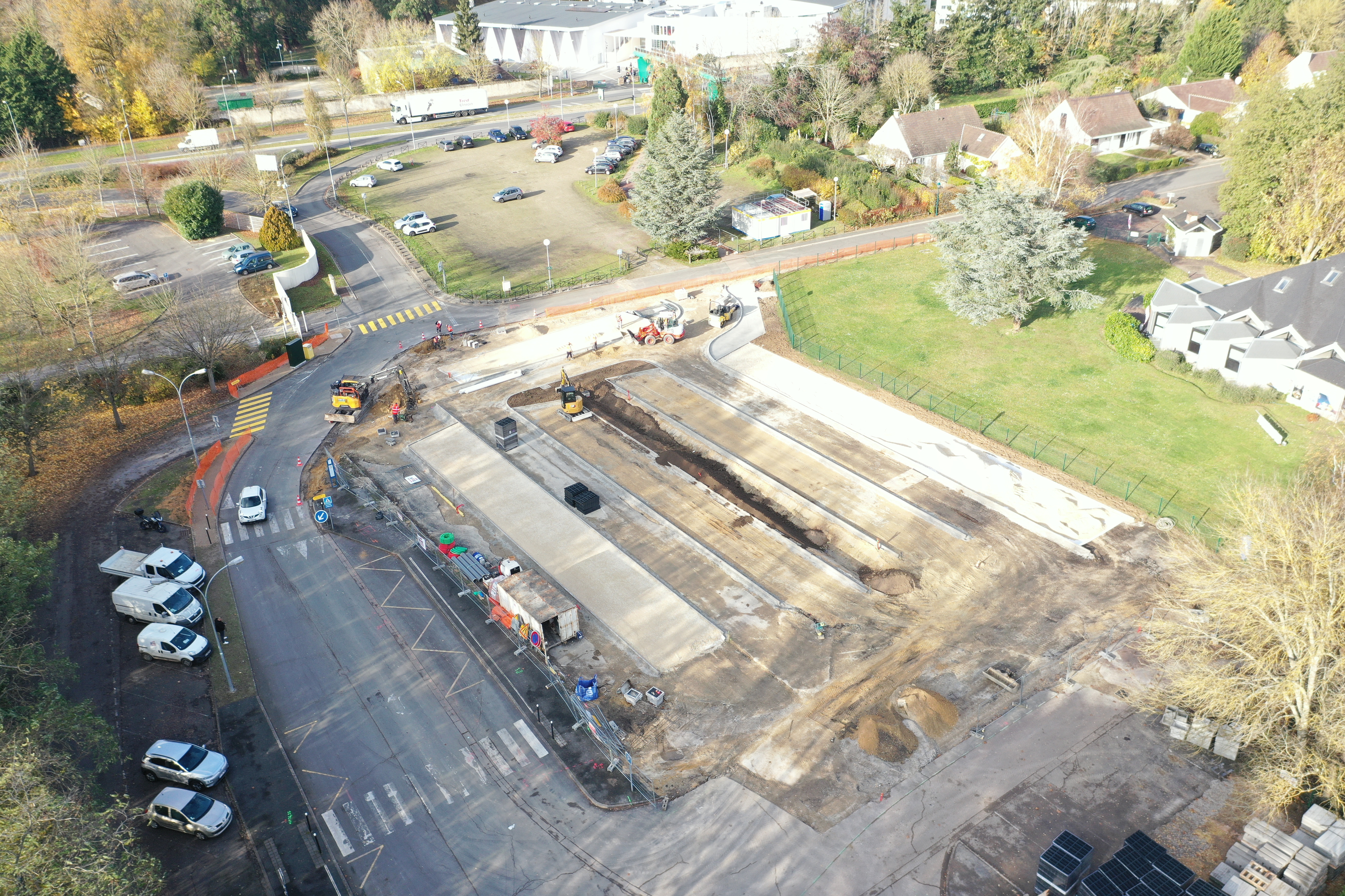 Travaux d'entrée de ville : Parking de l'Aquastade - DJI 0933