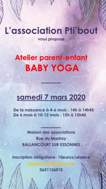 Atelier parent-enfant : Baby Yoga - Affiche Ptibout