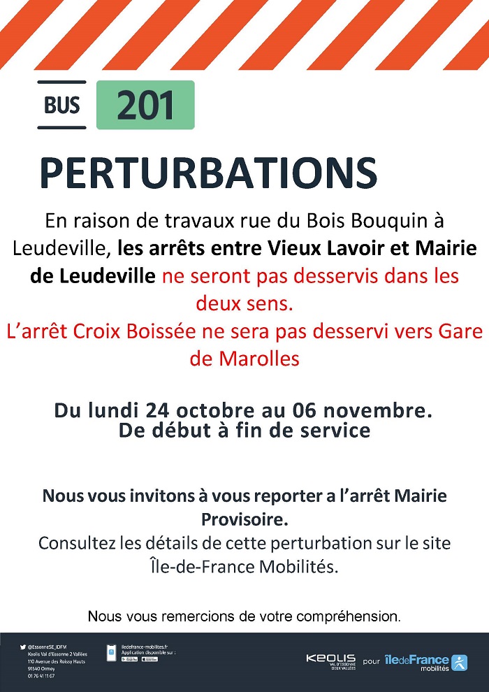 Info bus 201 : Perturbations du 24/10 au 06/11 - 06 Travaux 201 Du 24 Octobre Au 06 Novembre A 4 Jpg