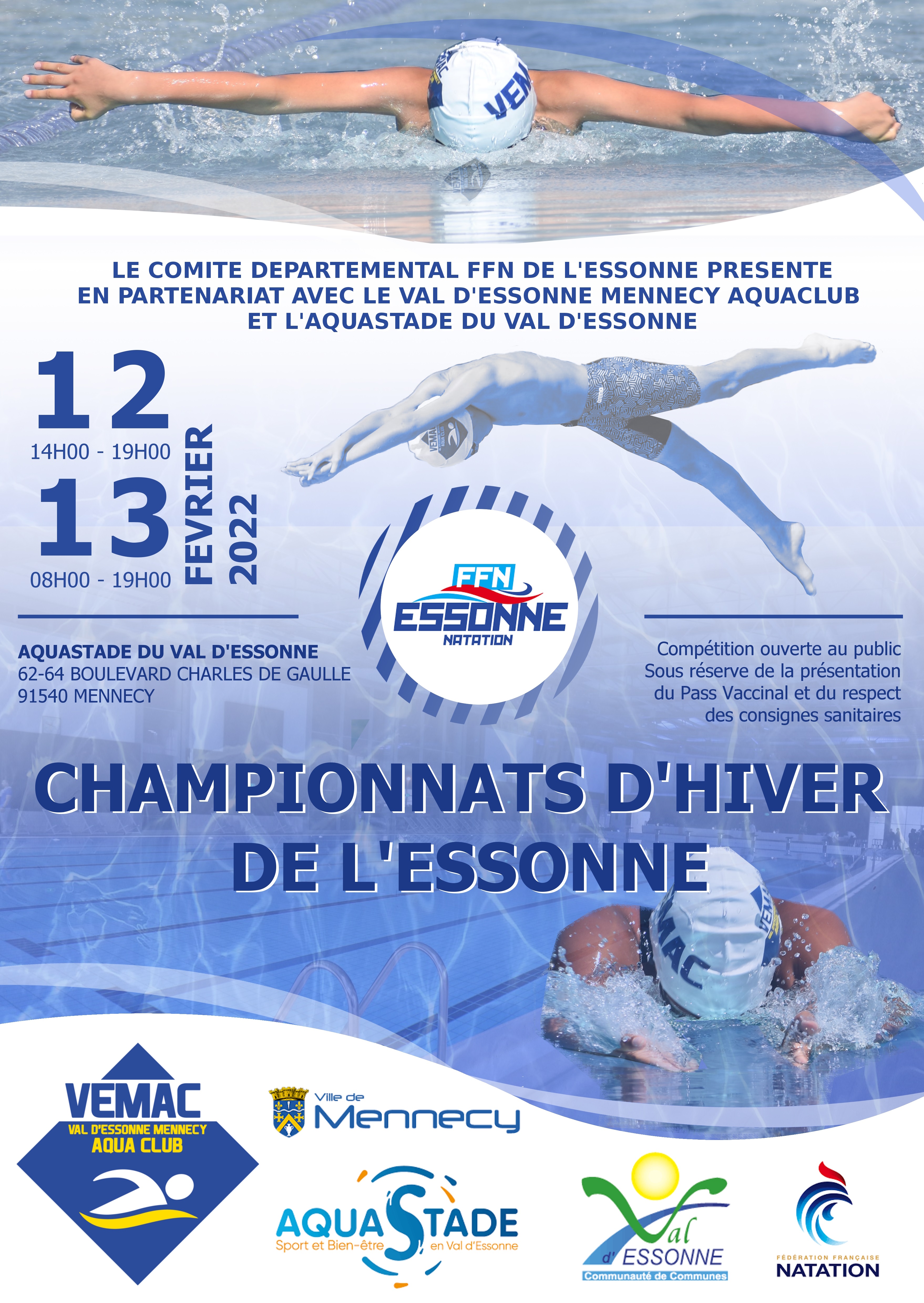 Championnats d'hiver de natation de l'Essonne - 2022 02 AFFICHE Champ Hiver Essonne