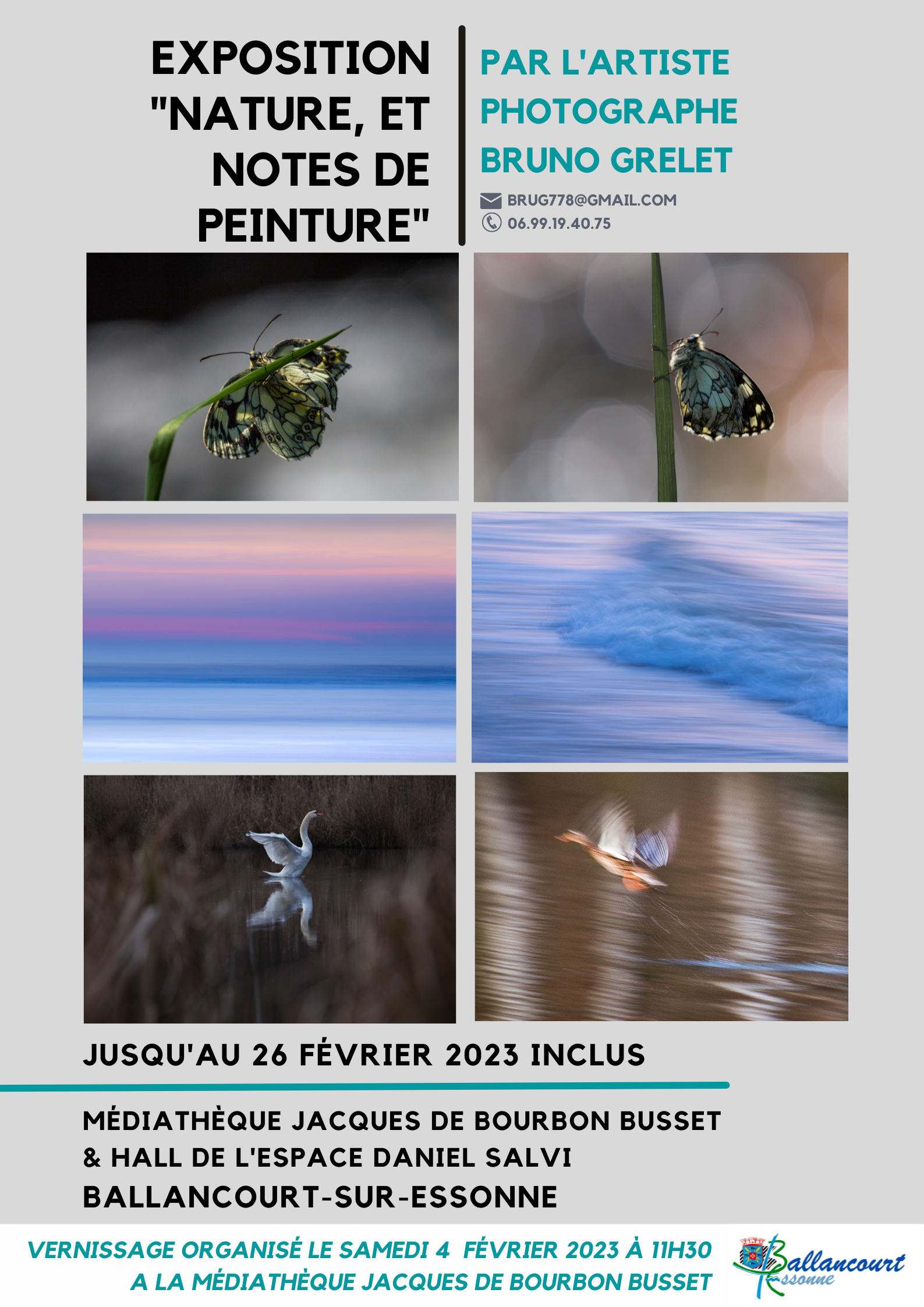 Exposition photos – « Nature, et notes de peinture » de Bruno Grelet  - Exposition Bruno Grelet Def Png