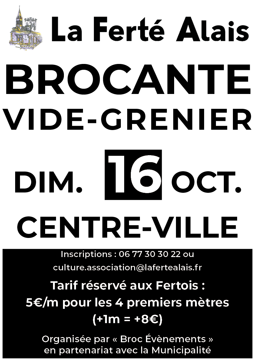 Brocante  - Brocante Tarif Fertois 16 Octobre Png