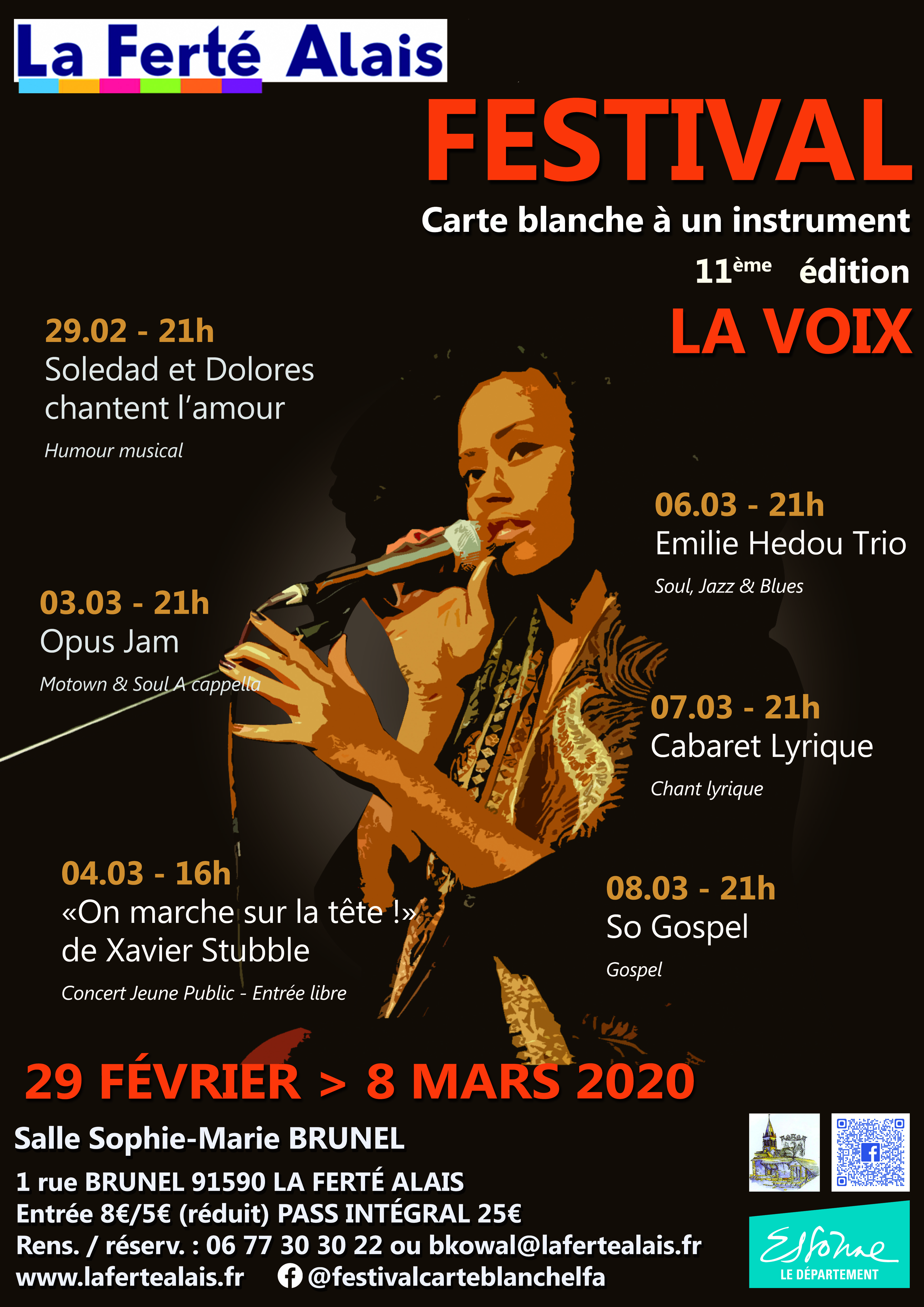 11e Festival Carte Blanche  à un instrument - La Voix - Affiche Festival 2020
