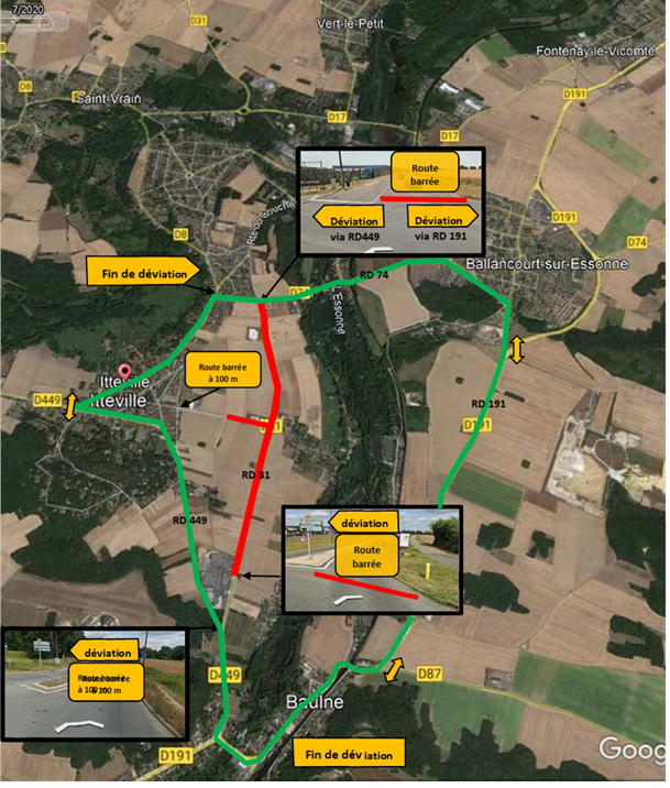 Travaux de sécurisation d'intersection sur la RD31 - Deviations Png